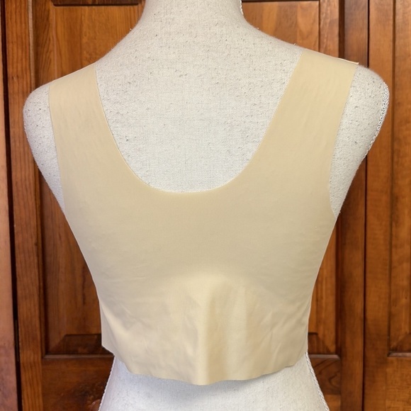 Women Solid Lace Bralette Front Closure Vest Wireless Deep V Bra 6L - Picture 4 of 9